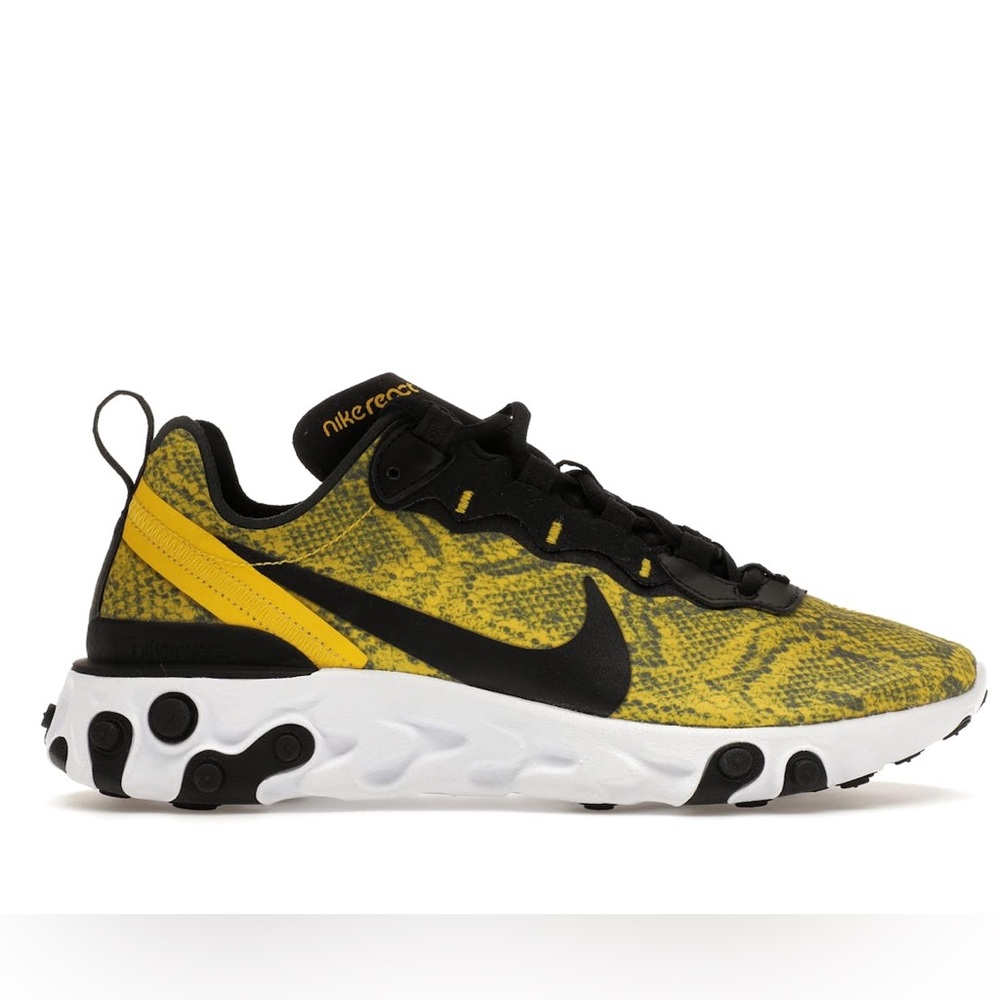 Nike React Element 55 in Speed Yellow Snakeskin